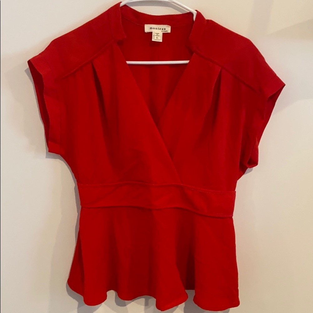 red peplum top
